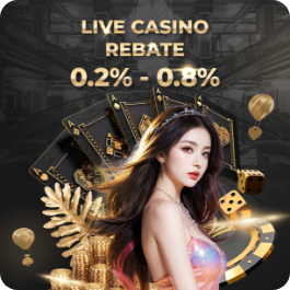 Live Casino Rebate 0.30% - 0.70%